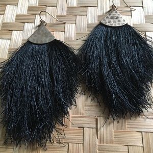 🌿 Black Tassle Earrings
